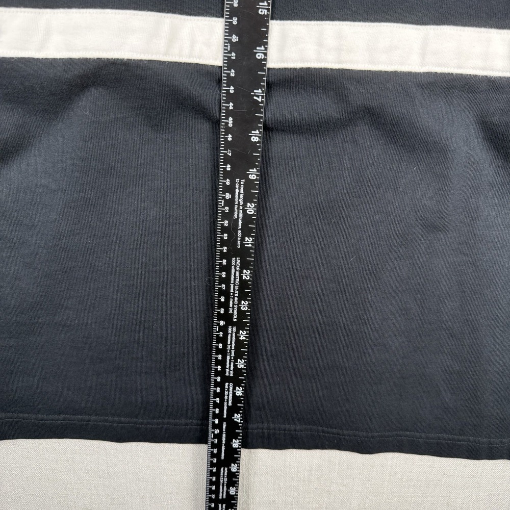 Nike Shirt Men's Size Large Swoosh Rugby Polo Long Sleeve Black White Vintage - Picture 6 of 7